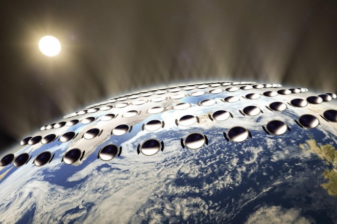 One geo-engineering proposal would see expensive mirrors launched into space to reflect sunlight. Source: http://www.scmp.com/lifestyle/technology/article/1438078/mirrors-space-ocean-plankton-no-easy-climate-change-fix-says