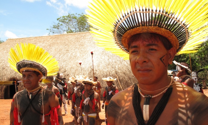  Danrley Furigá Ikpeng and other Ikpeng, one of many indigenous peoples opposed to the Belo Monte dam and other proposed dams in the Xingu basin in Brazil’s Amazon. Photograph: Felipe Milanez.