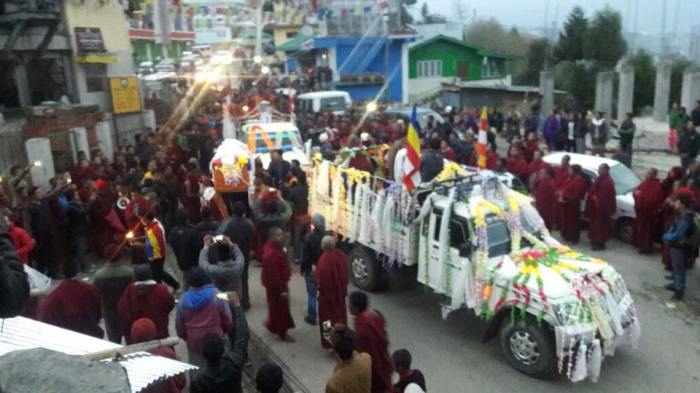 The mortal remains of the two killed activists are being taken to Tawang monastery for cremation. Source: Save Mon Region Federation. 